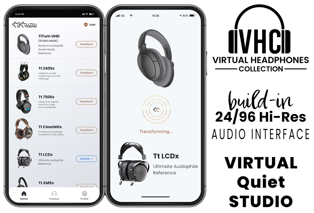 TiTum UHD Headphones, THE Ultimate Virtual Headphones Collection with Bluetooth ANC & Hi-Res 24Bit/96k DAC for Audiophiles & Audio Engineers