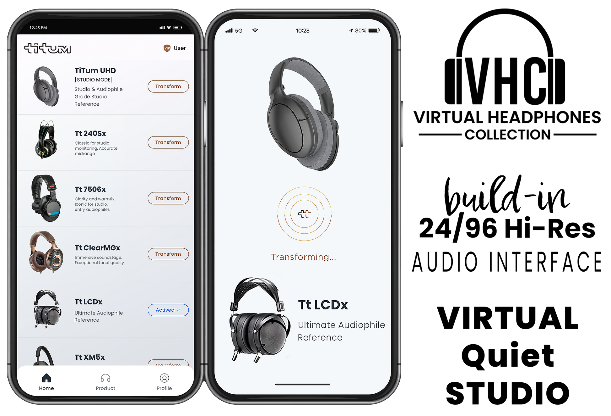TiTum UHD Headphones, THE Ultimate Virtual Headphones Collection with Bluetooth ANC & Hi-Res 24Bit/96k DAC for Audiophiles & Audio Engineers